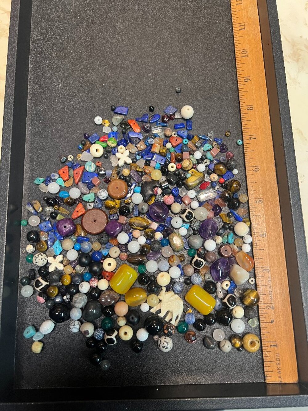 1/2 pound stone/gemstone craft bead mix Lot L